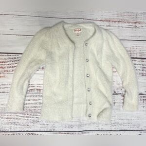 Cat and Jack White Eyelash Button-Up Sweater size 2T